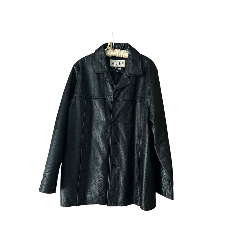 Vintage Wilsons M. Julian Thinsulate Black Leather Jacket Large sport pockets